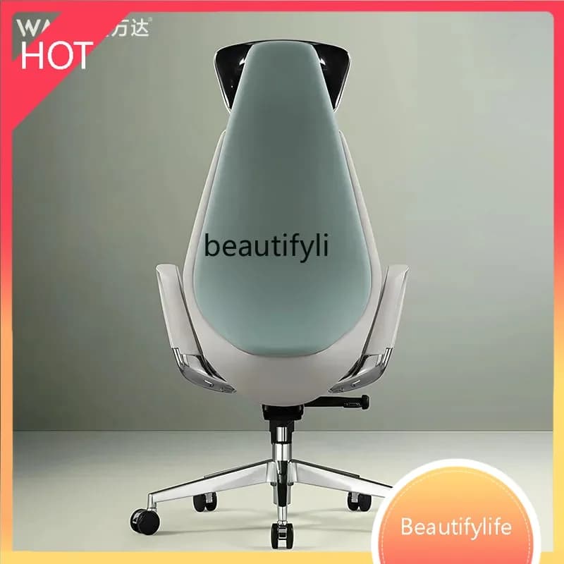 XX80 Modern simple conference computer chair home comfort sedentary boss cowhide office swivel chair light luxury