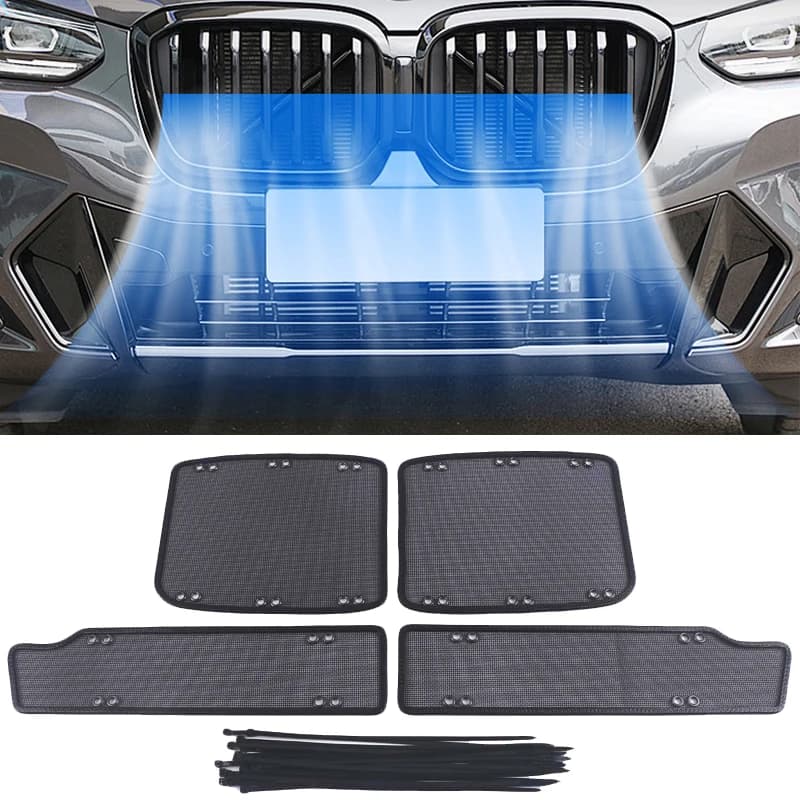 Stainless Steel Car Insect Screening Mesh Front Grille Insert Net Styling Accessories For BMW X3 G01 X3M 2022 2023