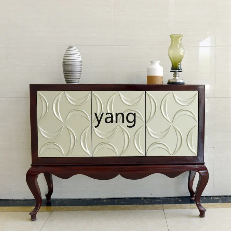 CX neoclassical crescent moon shoe cabinet entrance solid wood dining side cabinet entry door decoration bedroom TV cabinet