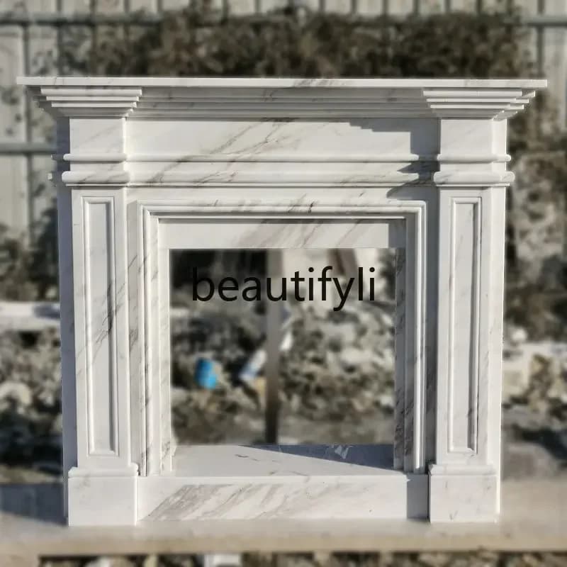 G Marble fireplace French stone fireplace decorative cabinet living room jazz white mantel