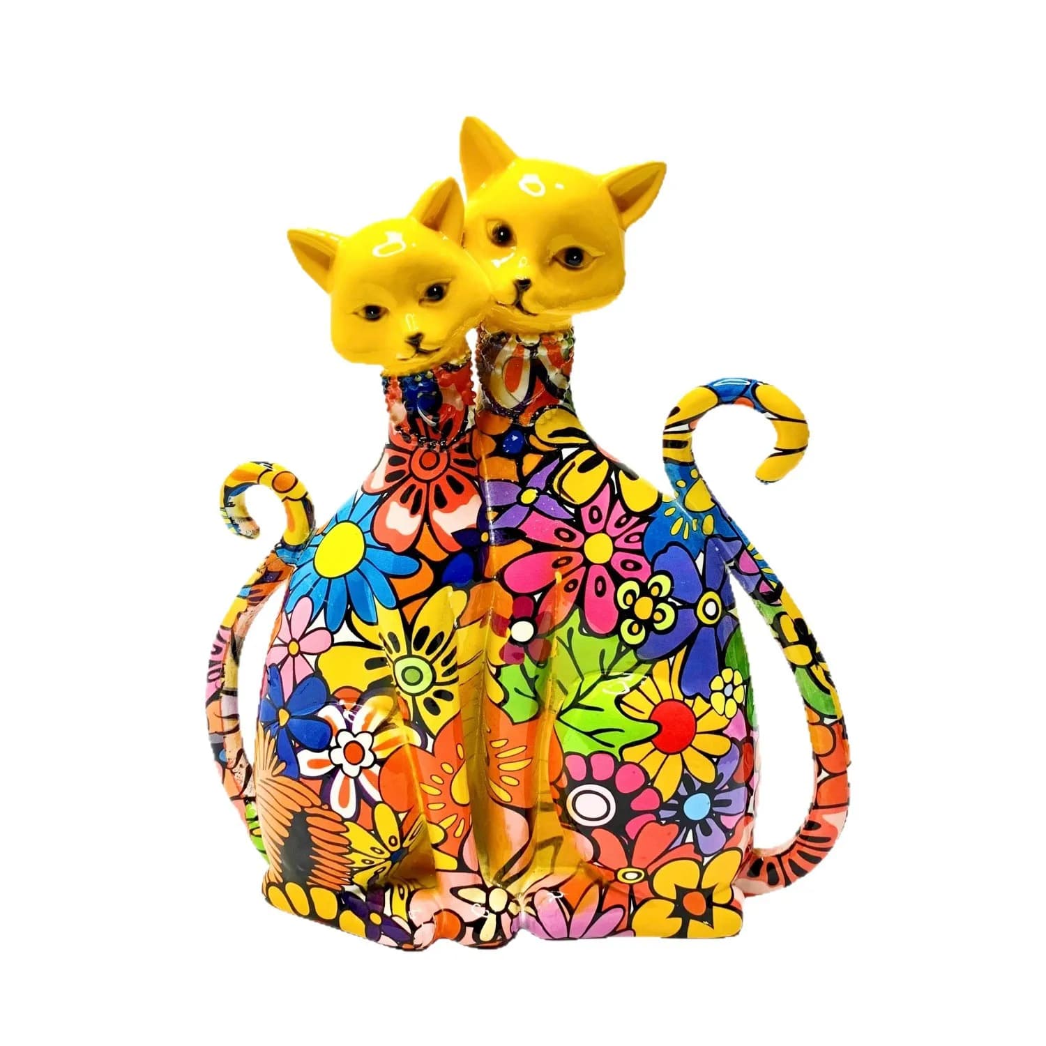 *qa Couple Cat Figurine Minimalist Romantic Hugging Cats Statue Resin Animal Pair Home Decor for Living Room#