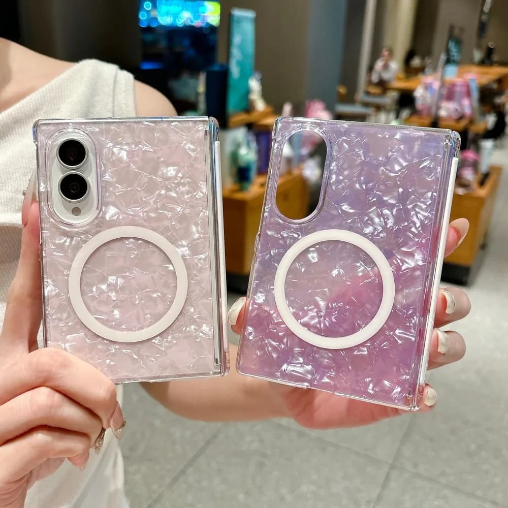 For Samsung Galaxy Z Fold 8 Wide Magnetic Wireless Charger Colorful Shell Phone Case Protective Shockproof Holde Back Cover