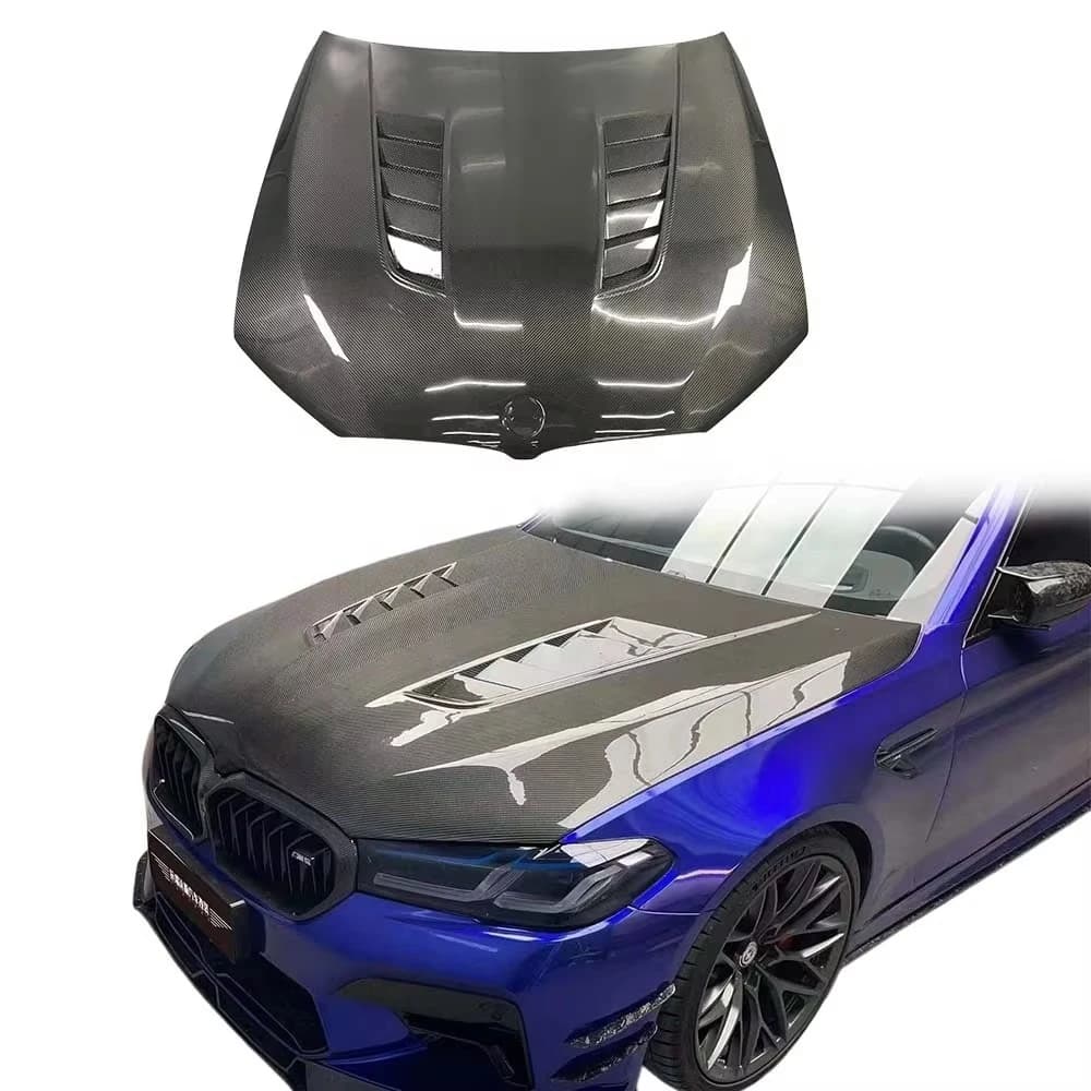 High Quality New Pre Preg Dry Carbon Fiber Engine Hood Bonnet with Bolts for 5 Series G30 F90 M5 2018-2021 Perfect Fitment