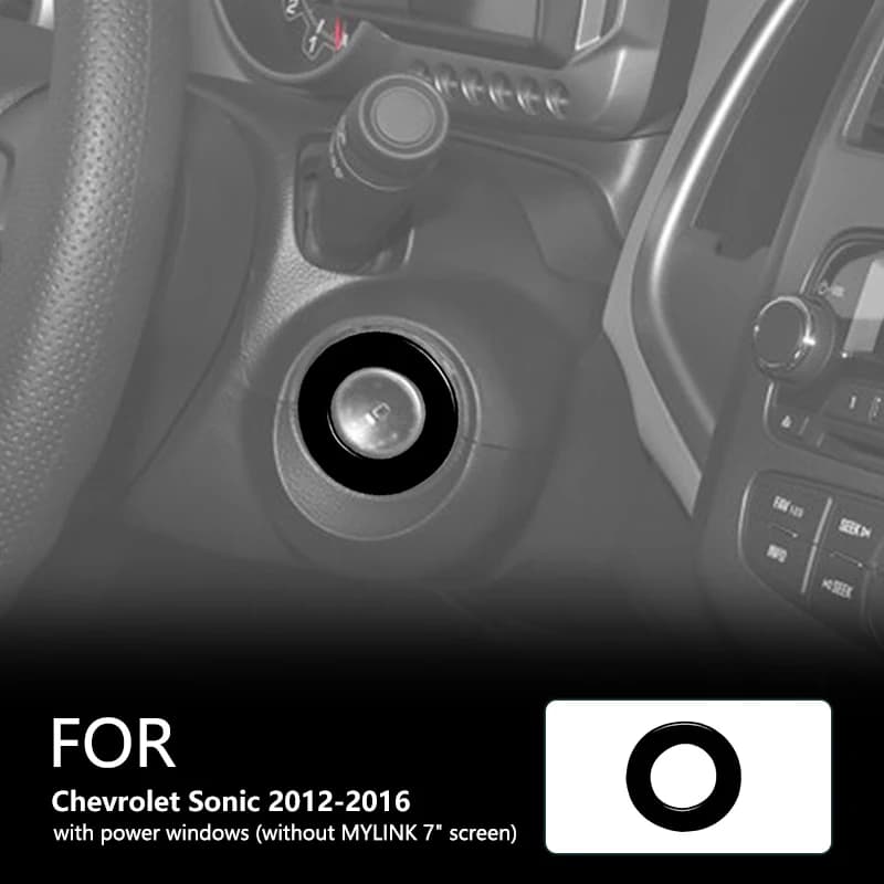 For Chevrolet Sonic 2012-2016 Keyhole Starter Ring Brand New ABS Gloss Black Safeguard Sticker Car Interior Accessories