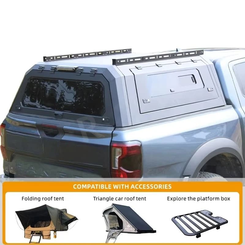 2012-2022 for FORD for RANGER Sports Style Pickup Truck Bed Hardtop Canopy Top Camper Tonneau Manganese Steel with Sports Design