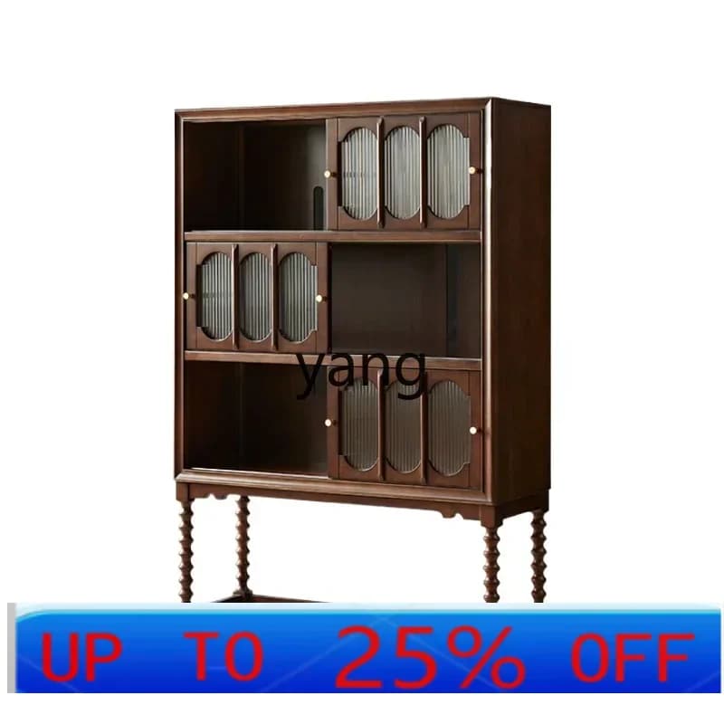 LH  solid wood high dining side cabinet French retro living room storage high side wine cabinet