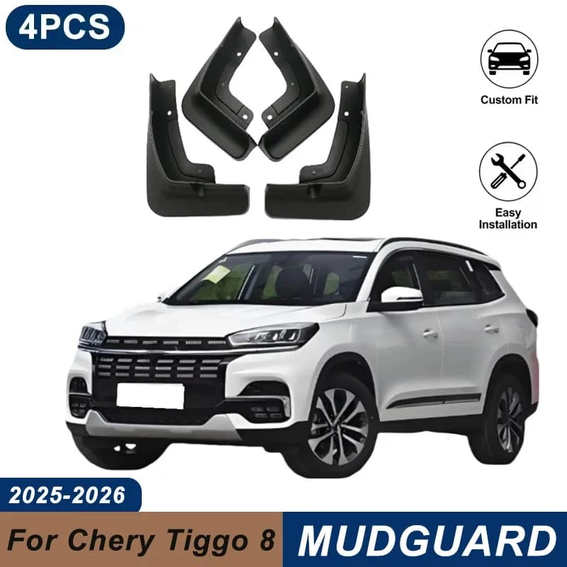 4PCS Car Mud Flaps For Chery Tiggo 8 2018-2024 Waterproof Anti-Splash Fender Mudguards Auto Exterior Accessories