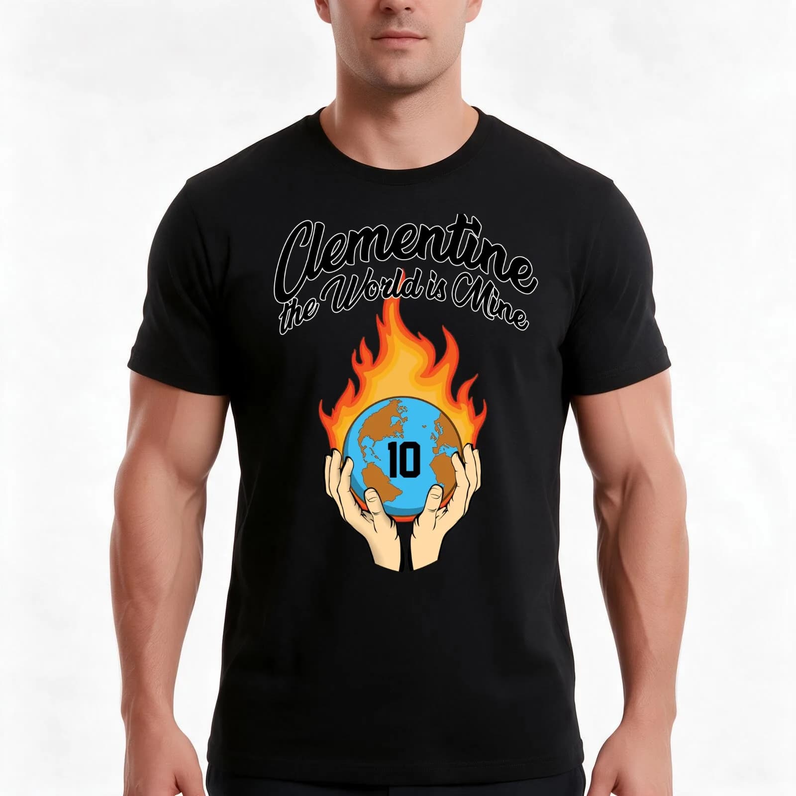 The World is Mine! T-Shirt, Summer Casual Cotton Tee, Oversized Streetwear Tops, Vintage Graphic Print, Loose Fit Short Sleeve