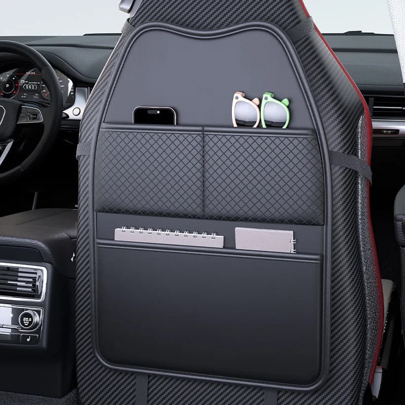 Multi functional tissue box storage net pocket for car seat back, storage hanging box for umbrella on the back of the seat
