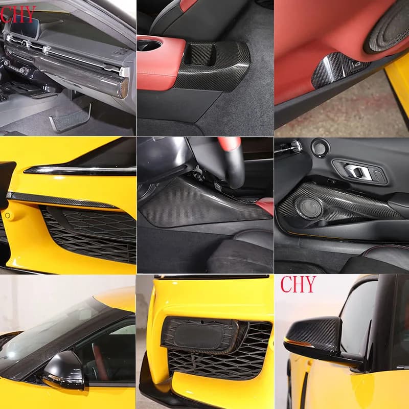 Real Carbon Fiber For Toyota GR Supra MK5 A90 2019-2025+ Car Dashboard Center Console Shift Panel Cover Sticker Decoration Kit