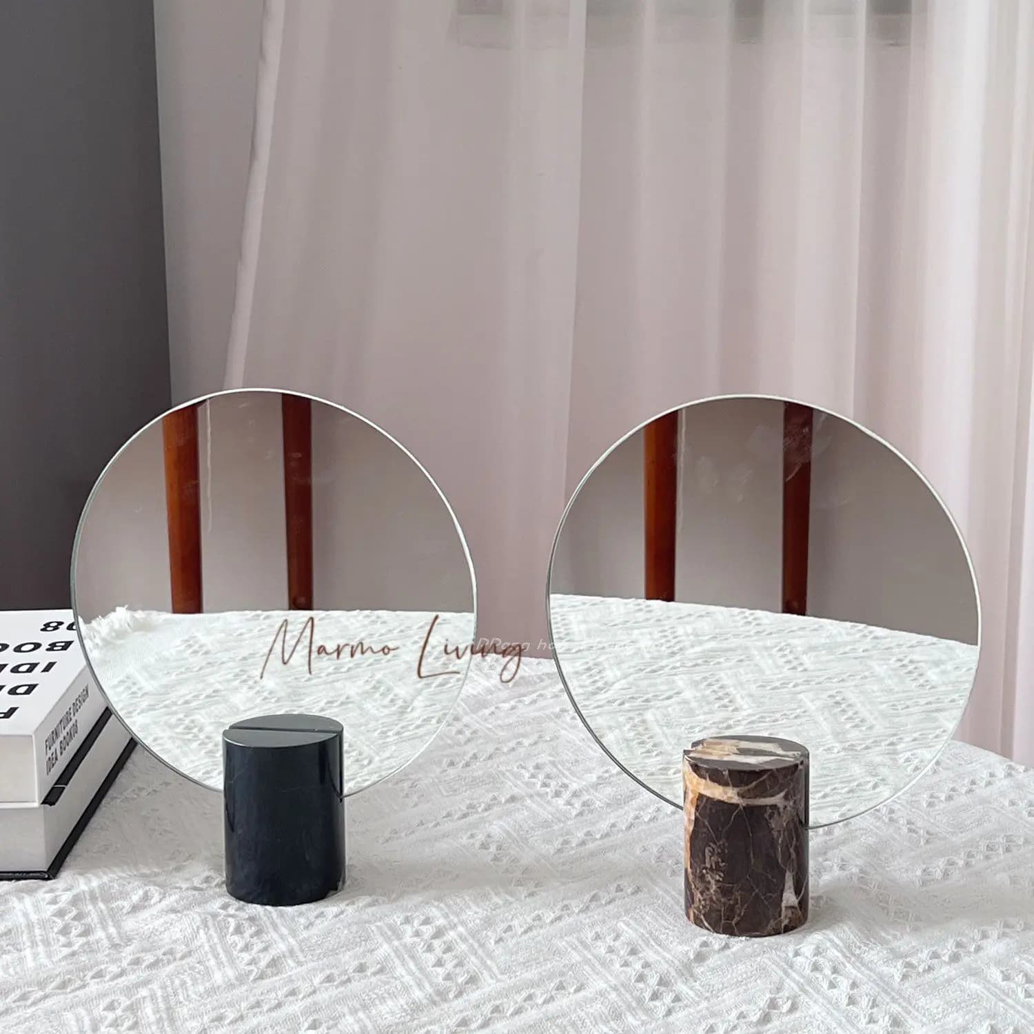Modern Minimalist Natural Marble Vanity Mirror Designer Decor for Dressing Table Without Mirror