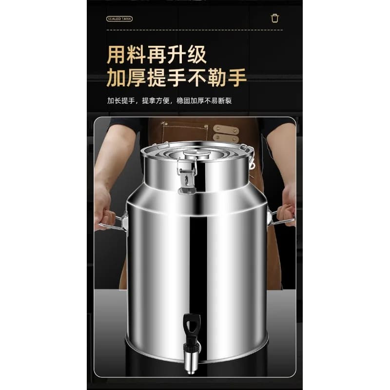 Stainless Steel Oil Storage Barrel Sealed Wine Container With Tap For Peanut Rapeseed Oil Transport