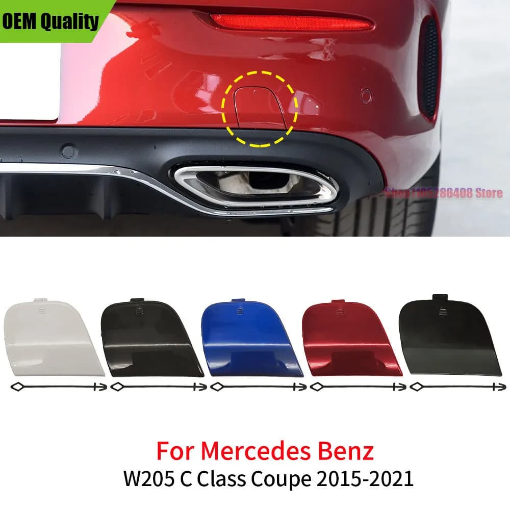 For Mercedes Benz C Class Coupe W205 C200 C260 C300 2058851624 Car Rear Bumper Tow Hook Cover Cap Accessory Replacement