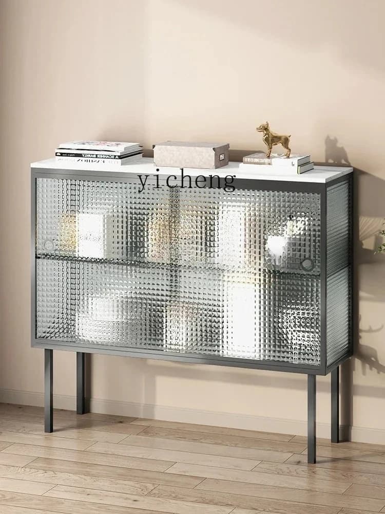 GZ-11  glass side cabinet light luxury sliding door porch living room kitchen tea cabinet locker