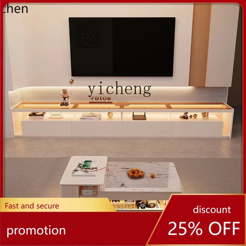 HXL high-end floor TV cabinet living room new light luxury high-end side cabinet combination