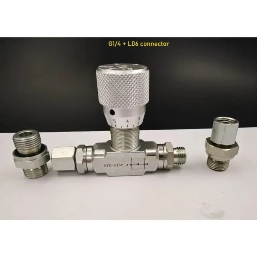 Flow Control bidirectional hydraulic restrictor valve STB-G1/4 + L06 connector