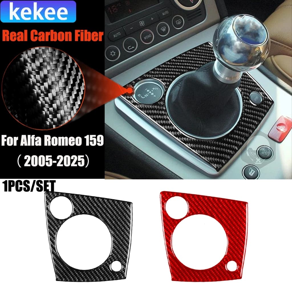 Carbon Fiber Car Accessories Automatic Gear Shift Panel Modified Interior Trim Cover Soft Sticker For Alfa Romeo 159 2005-2025