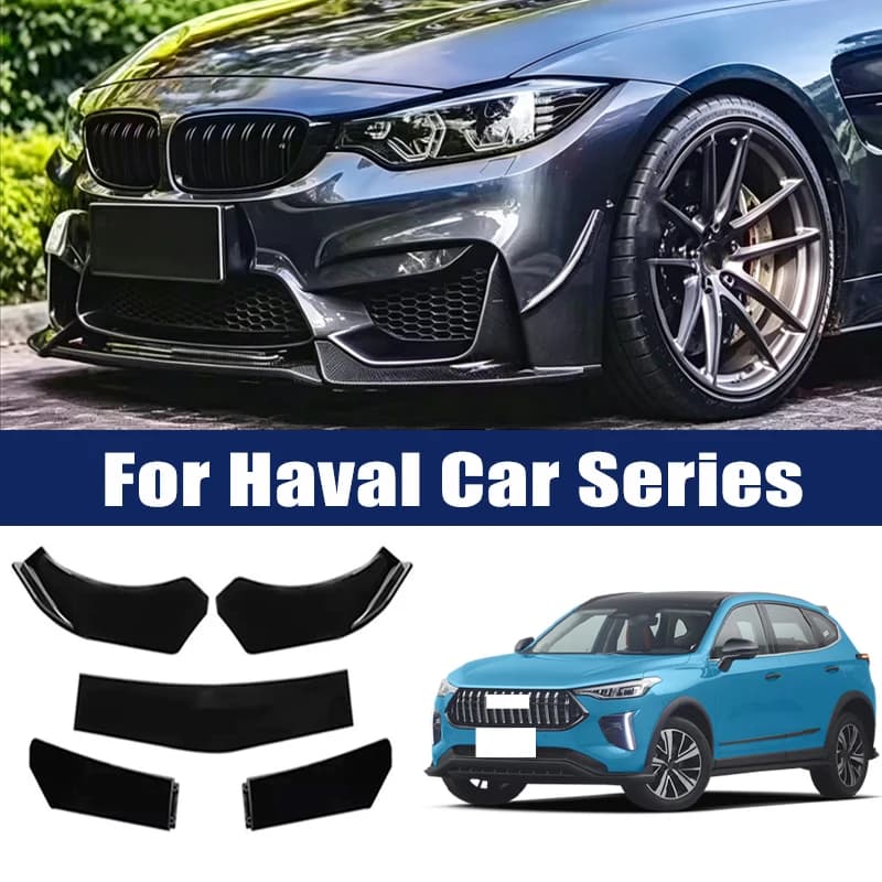 5Pcs ABS Front Bumper Lip Body Kit Spoiler Splitter Canard Trim Exterior Accessories For Haval H6 H9 F7 F7x Jolion Dargo Big Dog