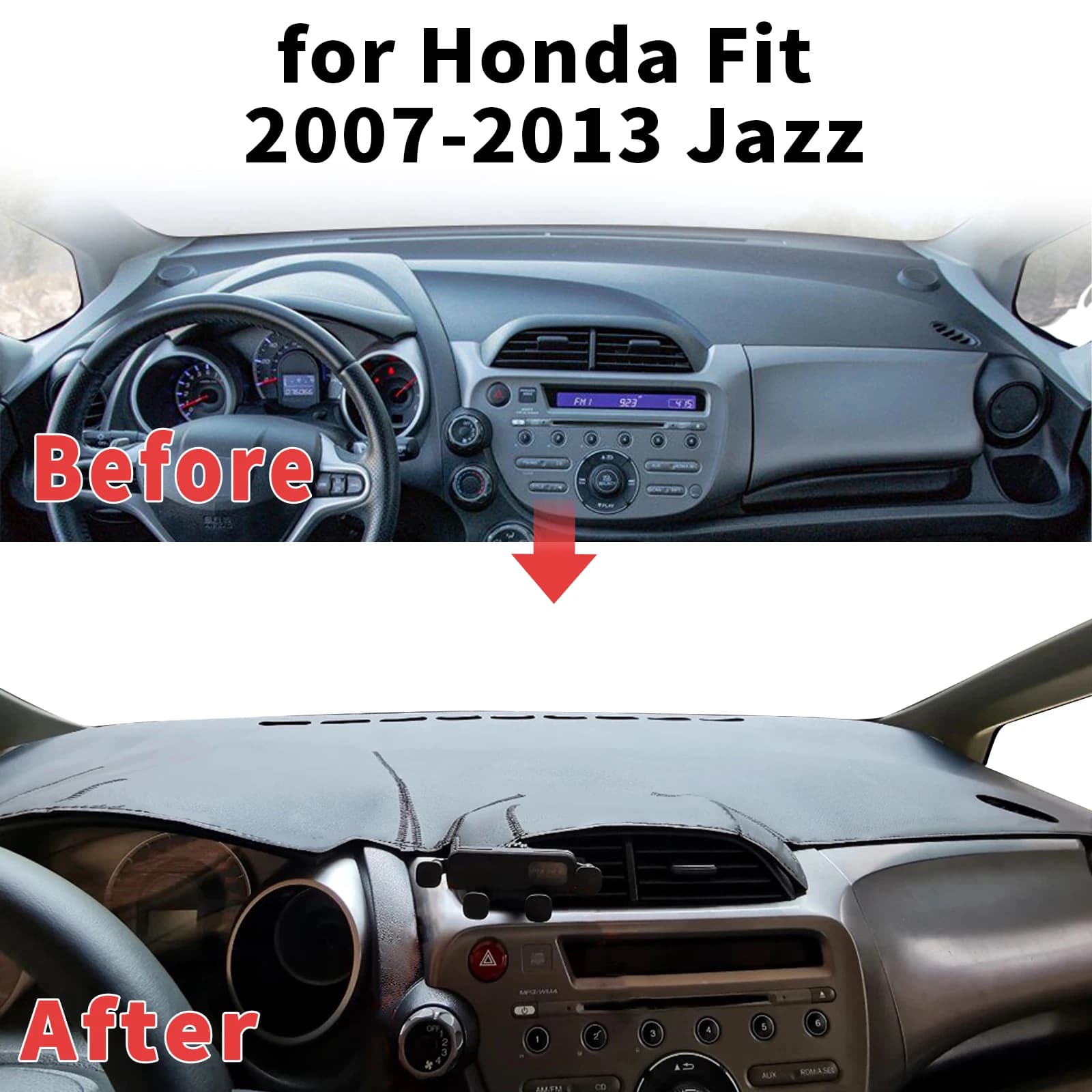 for Honda Jazz 2007-2013 Fit Shuttle 2011-2014 Dashboard Cover Sun Shade Protector Dashmat Anti-Glare UV Carpet Mat Dash Mat