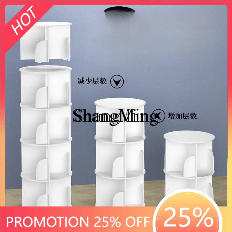 FG good-looking  rotating bookshelf simple household living room space saving floor storage bookcase