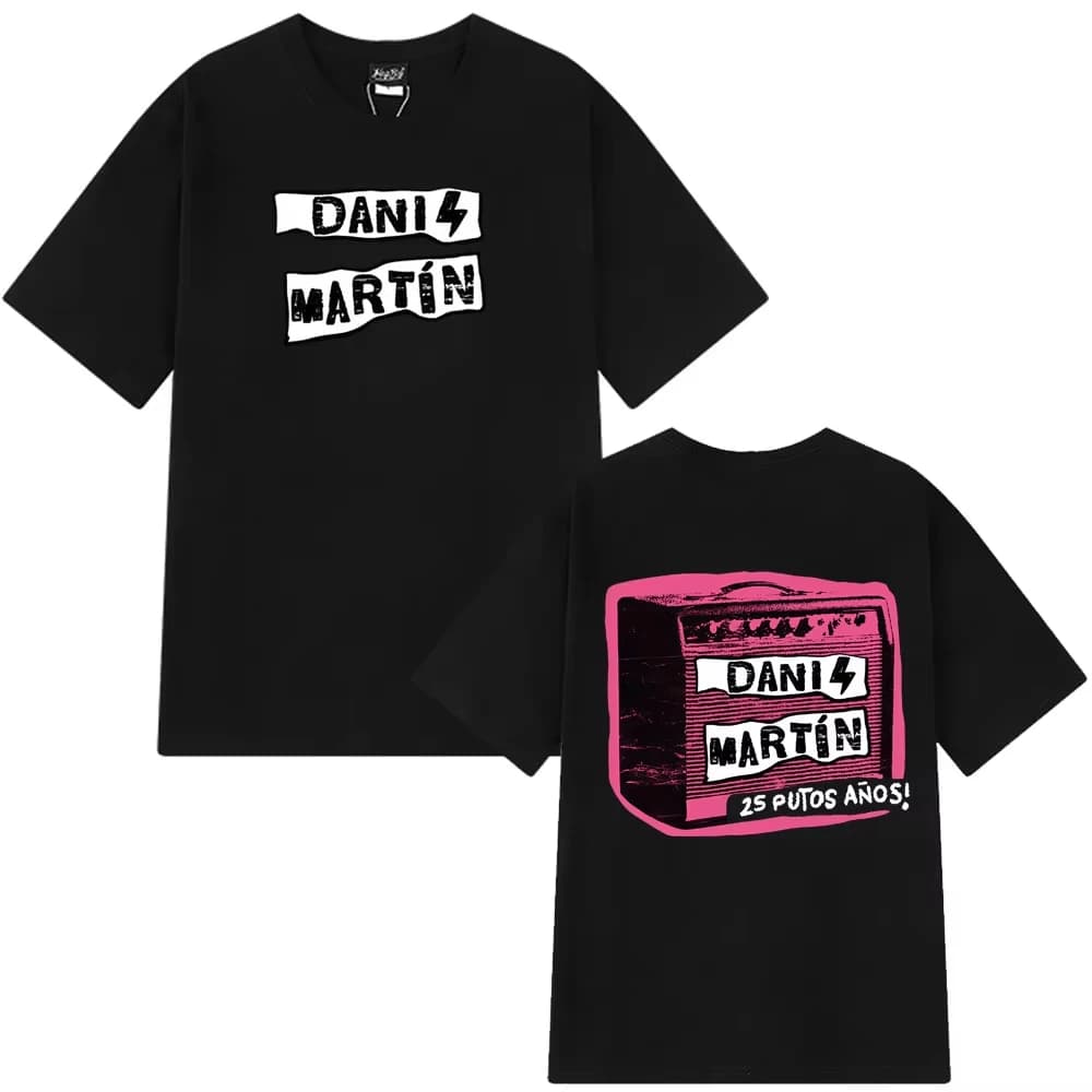 Dani Martín Concierto 25 Años  Pop Singer Style Print Men Classic TShirt Cotton Blend T Shirts Streetwear Music Fan Graphic Top