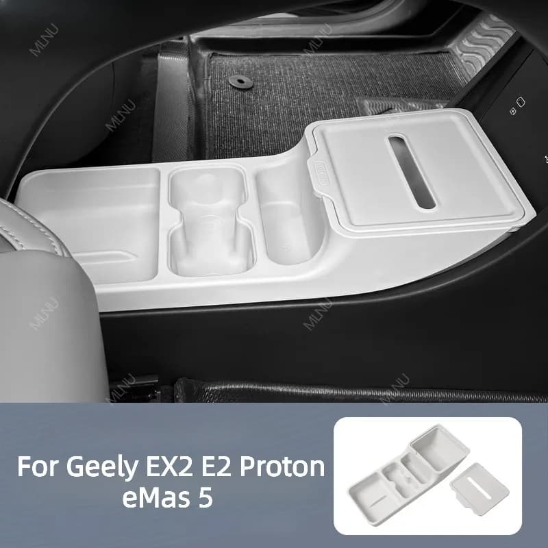 Center Console Organizer For Geely EX2 E2 Proton eMas 5 2026 2025 Accessories TPE Waterproof Anti-Slip Shockproof Age-Resistant