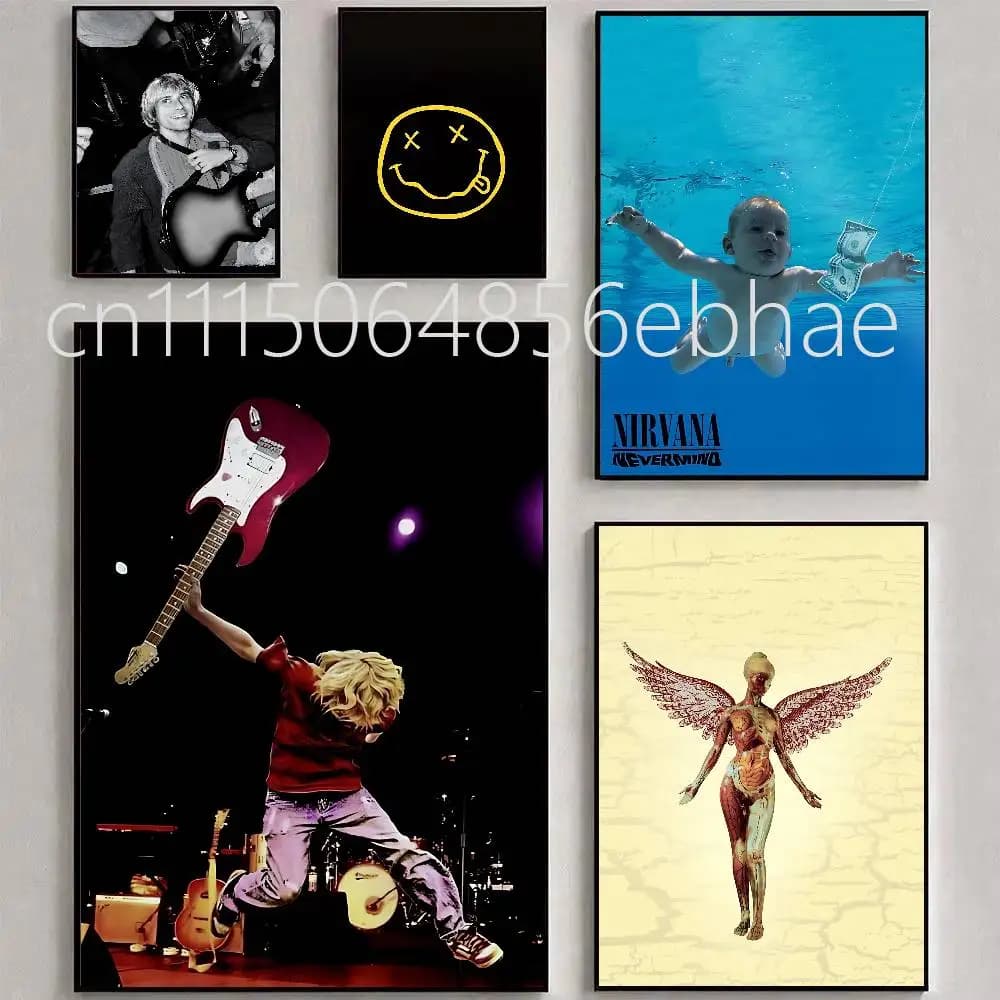 FOR Nirvana Kurt Cobain Poster HD Print Home Decor Wall Art Mural Room Bar Decoration