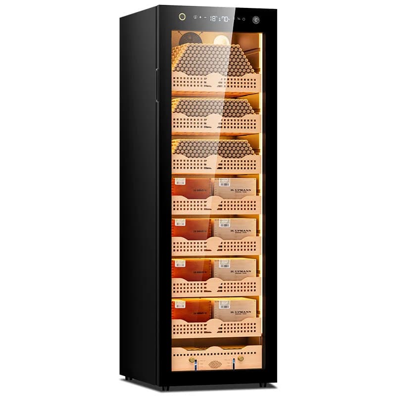 168C cedar wood constant temperature and humidity ammonia removal cigar cabinet, energy-saving frequency conversion