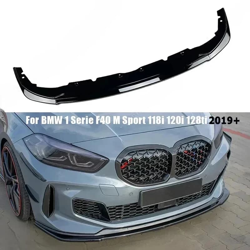 Car Front Bumper Lip Spoiler for BMW 1 Series F40 M Sport 118i 120i 128ti 2019+ Splitter Diffuser Car Accessories Afternarket