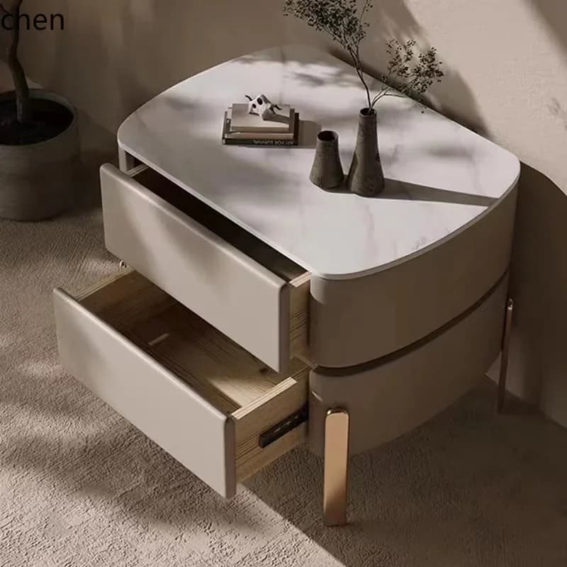 b11-7.1 light luxury rock slab bedside table master bedroom simple high-end bedside locker