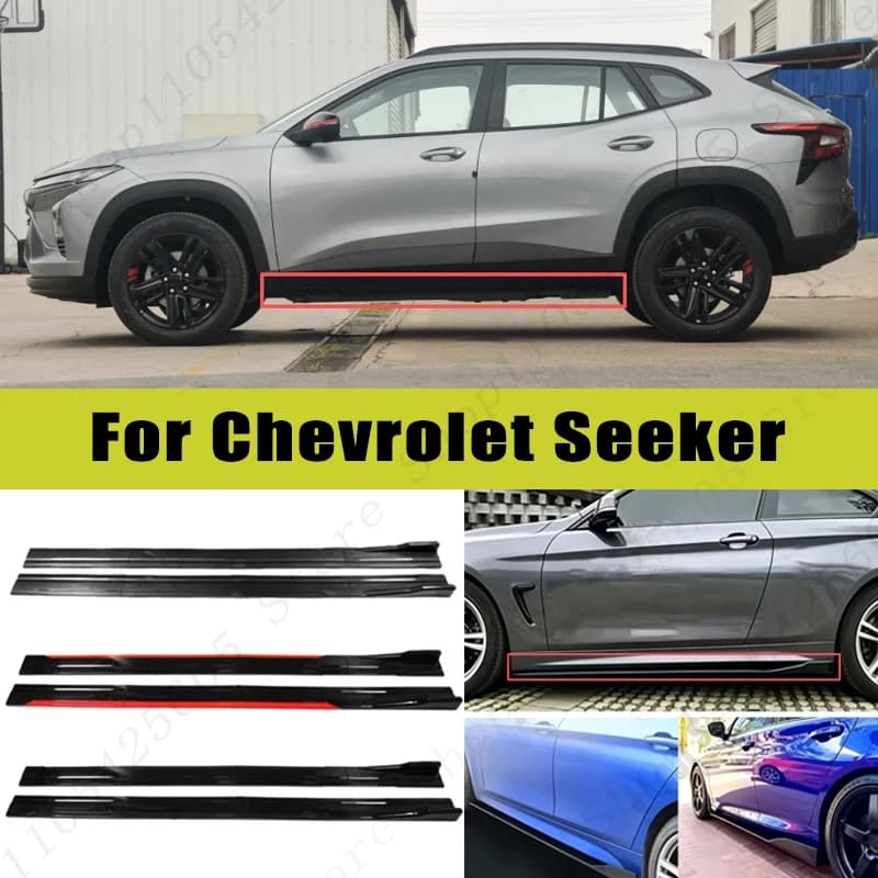 For Chevrolet Seeker Racing Sport Side Skirts 2.0/2.2M 86.6" ABS Splitters Extended Lip Body Kit Bumper Modified Parts 8Pcs