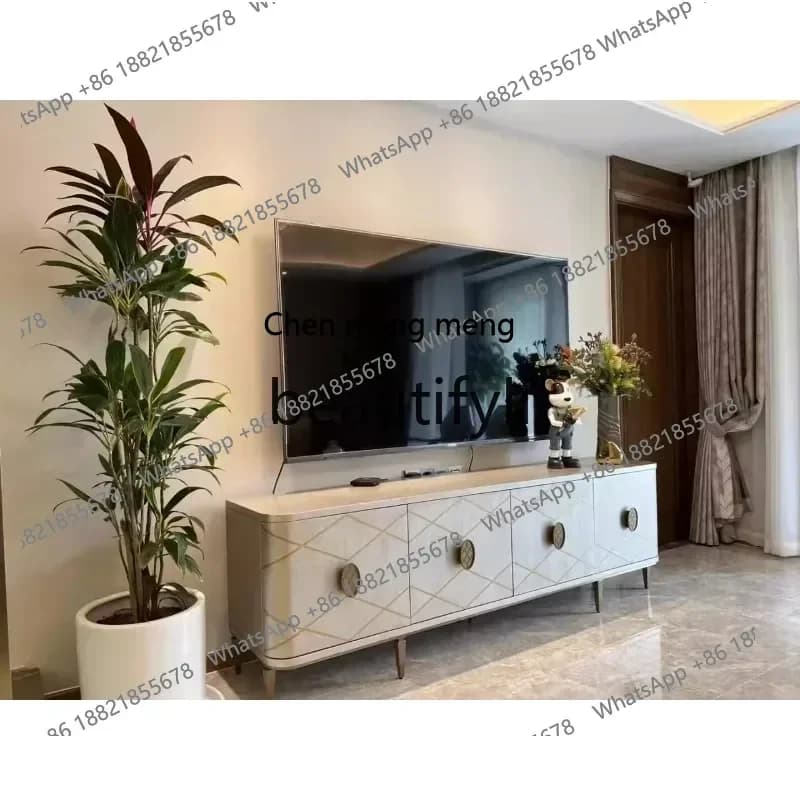 D178  TV cabinet Cascod modern light luxury metal solid wood TV cabinet customization