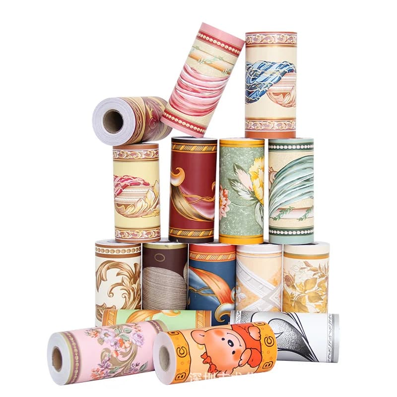 10cmx5m Skirting Line Self-adhesive Foundation Line Wall Sticker Window Sill Door Frame Waveguide Line Waistline Decorative Wall