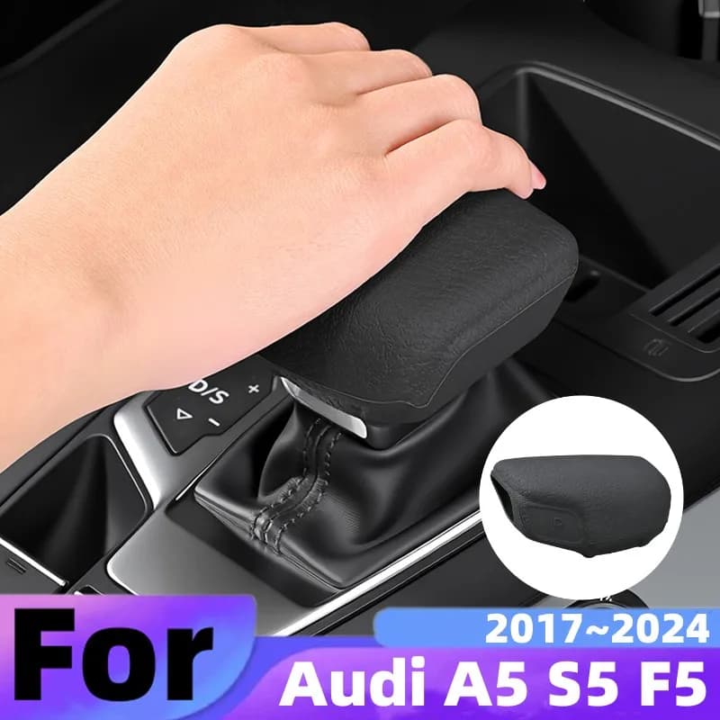 For Audi A5 S5 F5 Coupe/Sportback 2017~2024 Car Gear Shift Knob Cover Gear Shift Non-Slip Grip Handle Protect Covers Accessories