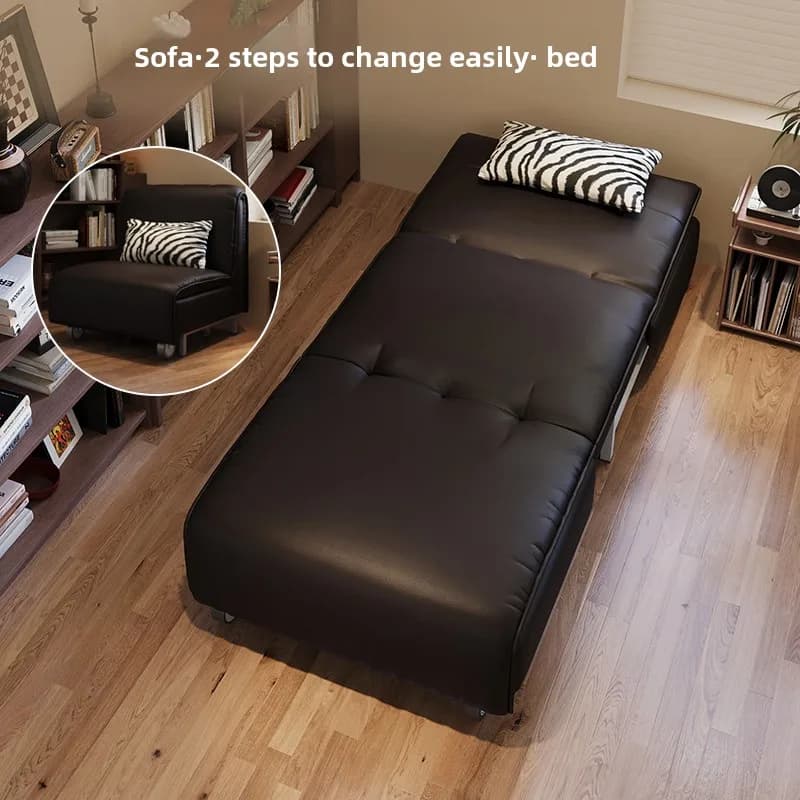X-11  leather sofa bed folding dual-purpose single small apartment living room multi-functional telescopic bed