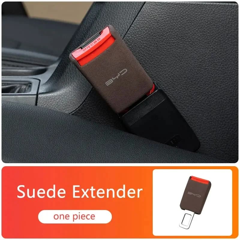 BYD Logo Thickened Suede Seatbelt Extension 2Pcs For Atto 3 Seal Dolphin Han Tang Song Yuan Buckle Protector Trim Parts