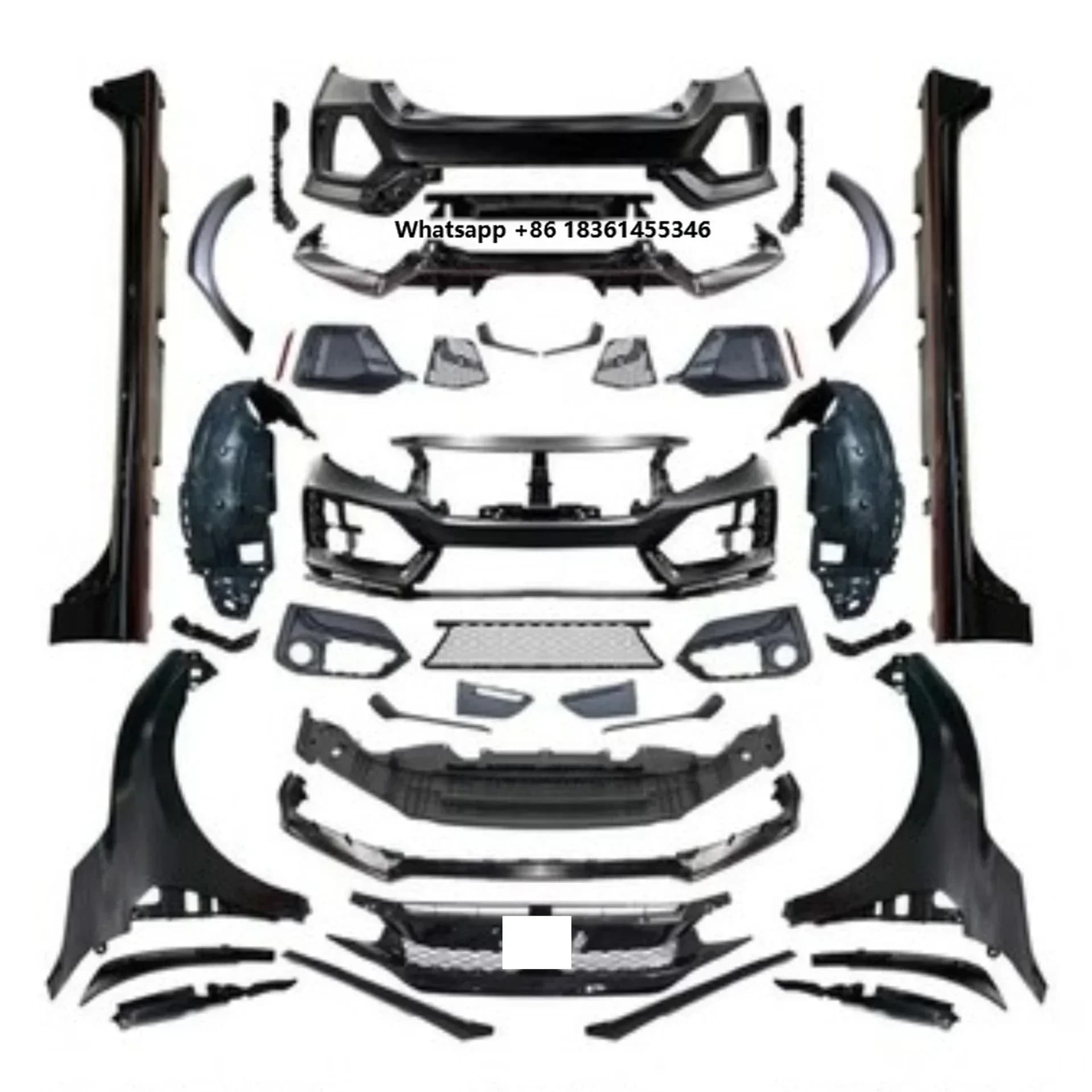Front Rear Bumper Engine Cover Top Wing for  FC1 FK7 Hatchback Sedan Convert FK8 Wide Body Kit