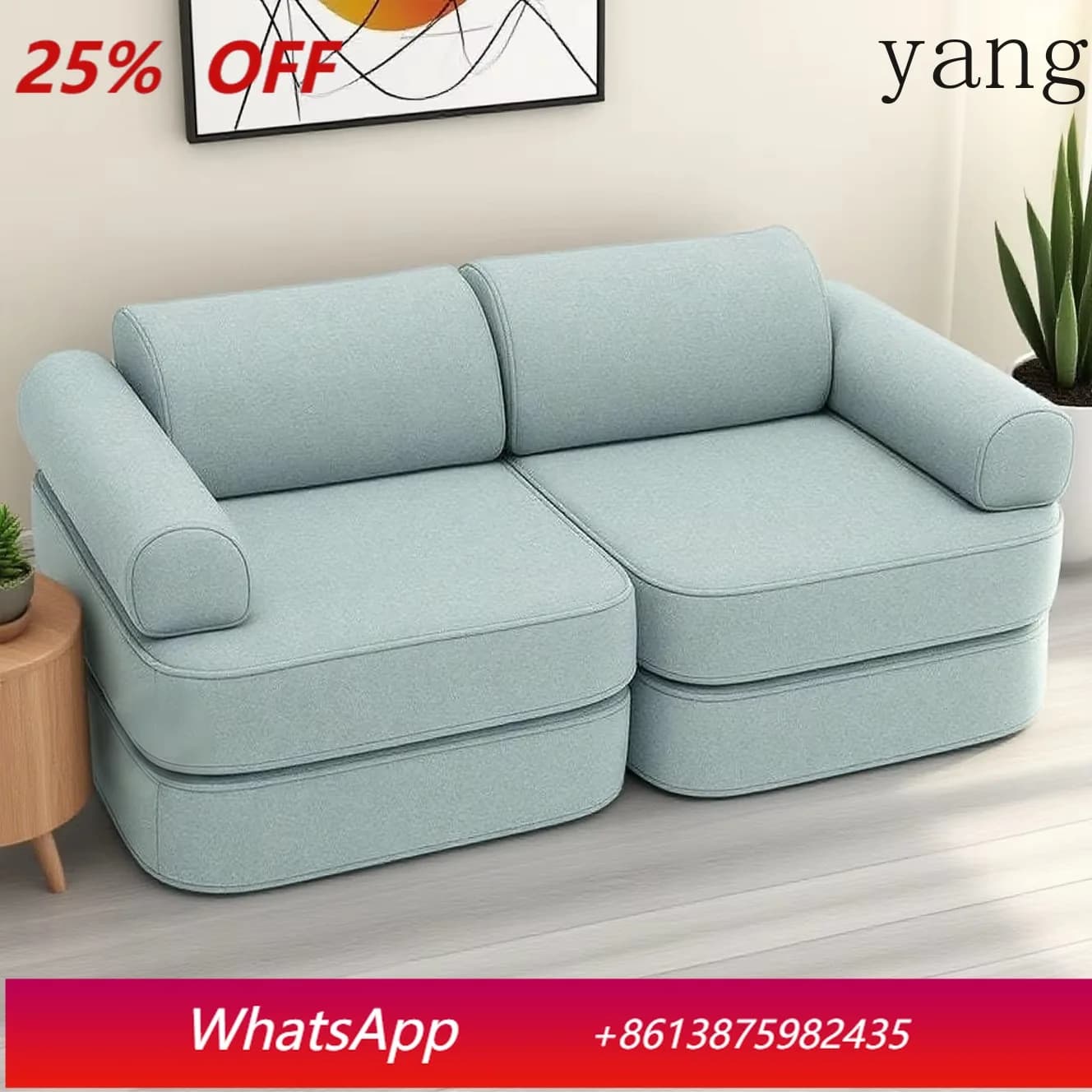 CX Modern Simple Compression Foldable Modular Fabric Sofa Bed