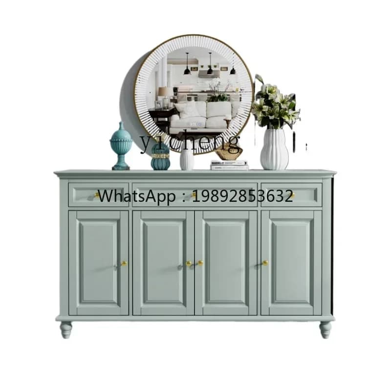 gz- Solid Wood Shoe Cabinet Marble Home Entrance Cabinet Living Room Storage Modern Minimalist