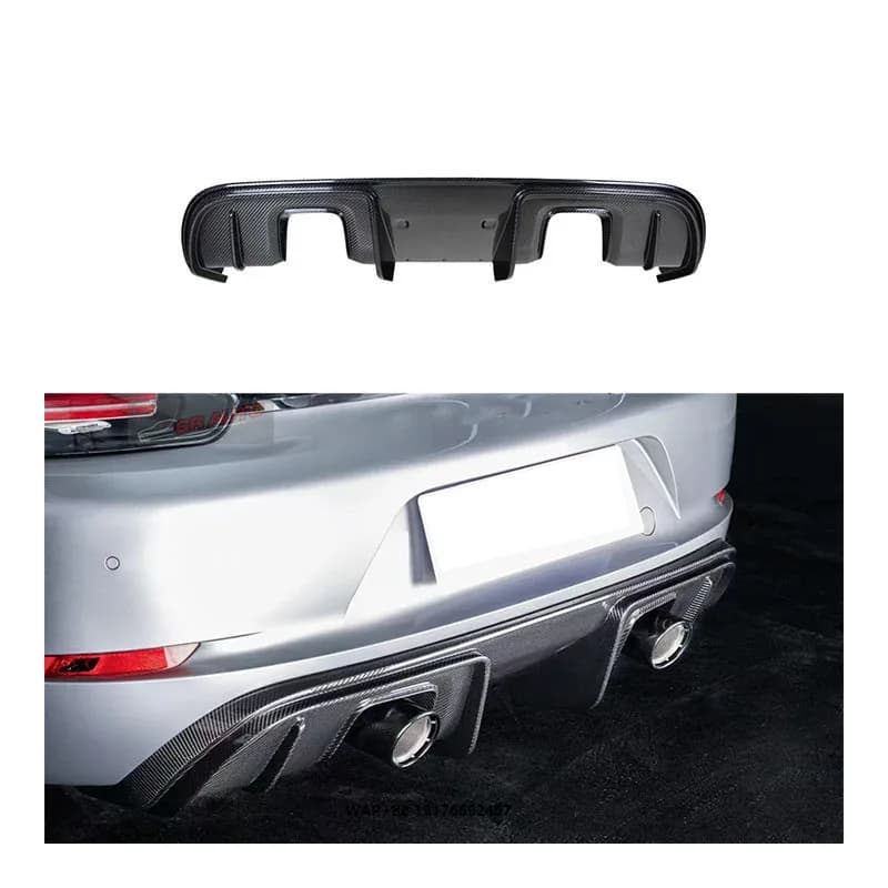 For 718 982 Cayman Boxster 2016 Carbon Fiber Bumper Rear Lip Exhaust Bolt-On New Universal Fitment 1 Year Warranty