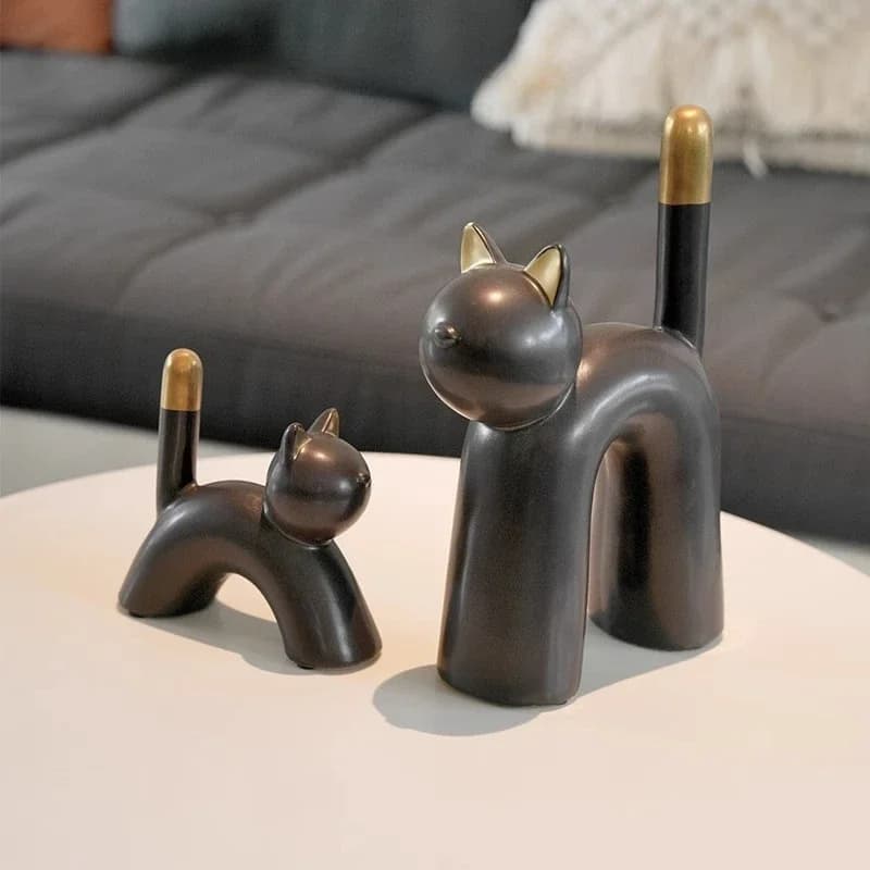 Creative and fun animal decorations abstract cat ceramic crafts living room and children's room decorations housewarming gifts