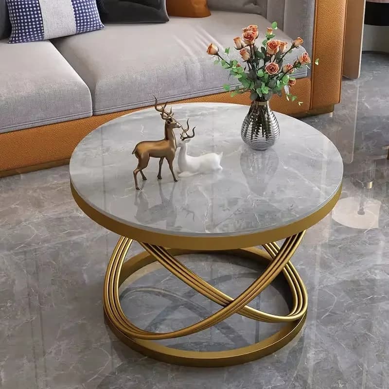 Small Living Room Coffee Tables Modern Design Metal Minimalist Luxury Side Table Gold Round Table Basse De Home Furniture