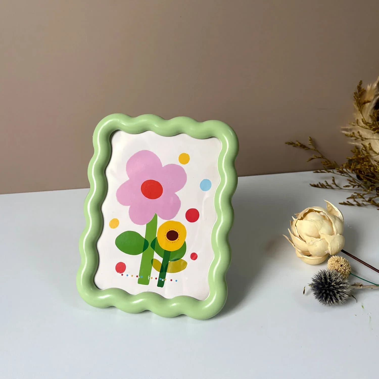 Pink/Green/Yellow 6inch Picture Frame Cartoon Creativity Tabletop Acrylic Frame for Photos Quality Frames Home Decor Gifts
