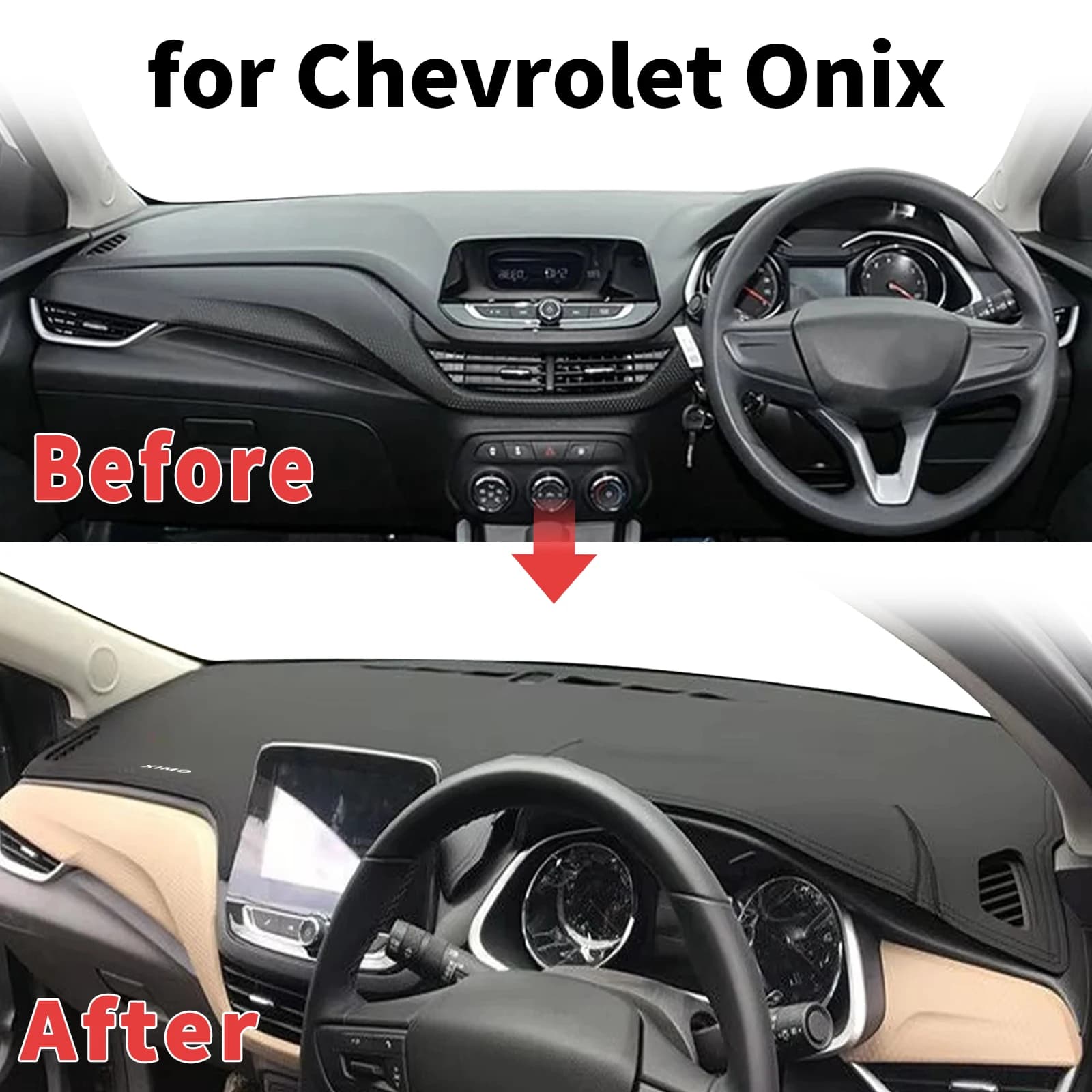 for Chevrolet Onix 2020-2022 Dashboard Cover Sun Shade Protector Dashmat Anti-Glare UV Block Carpet Mat Automotive Dash Mat
