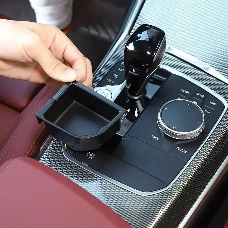 For BMW X5 X6 Z4 G05 G06 G29 2020-2023 ABS Black Central Control Gear Storage Box Mobile Phone Box Interior Car Accessories LHD