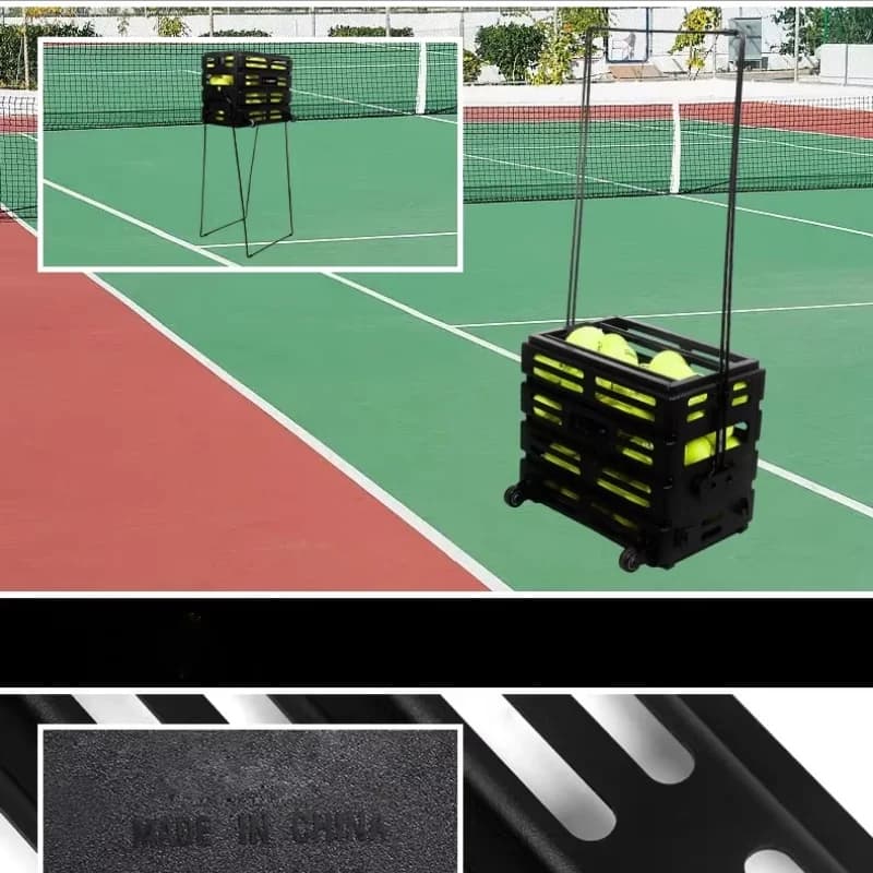【Hot】Multifunctional Tennis Basket/Ball Picker/Ball Picking Basket with Wheels Tennis Ball Hooper Enhanced Nylon Drop-Resistant
