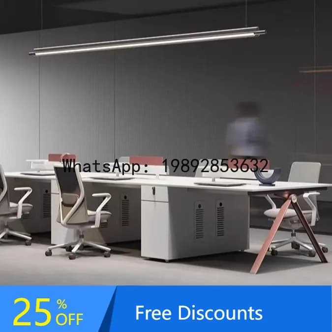 YFY Staff Office Desk and Chair Set Modern Simple White Office Partition Workstation for Four or Six People