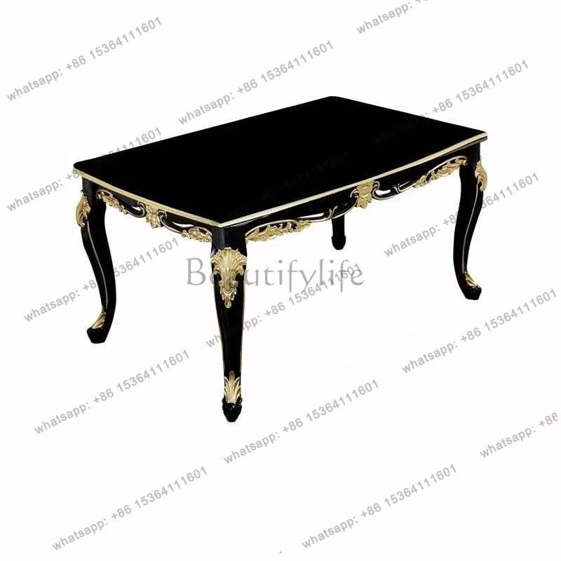 Design Black Gold Dining Table 6 Person Luxury Living Room Dining Table Restaurant Study Nordic Mesas De Comedor Furniture Home