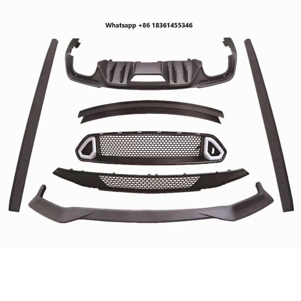 For Mustang 2018 Modified Front Rear Lip Shovel Side Skirt Grille Bottom Grill Tail Wing