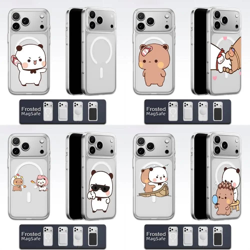 Cartoon Lovely Cute BuBu DuDu Phone Case For iPhone 17,16,15,14,13,12,11,Pro,Max,Plus,E,Air,Mini Magsafe Transparent